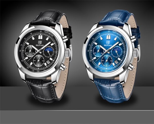 BENYAR ORIGINAL LEATHER STRAP WATCH