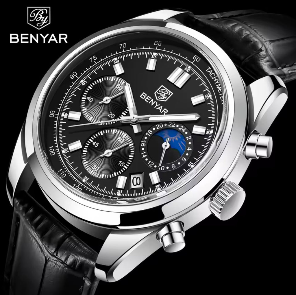BENYAR ORIGINAL LEATHER STRAP WATCH