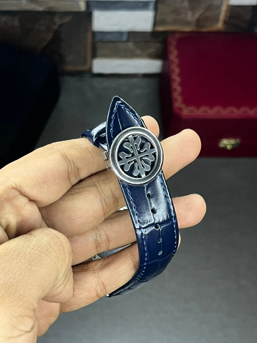 Patek Philippe Leather Strap Watch – Full blue