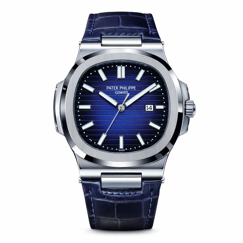 Patek Philippe Leather Strap Watch – Full blue